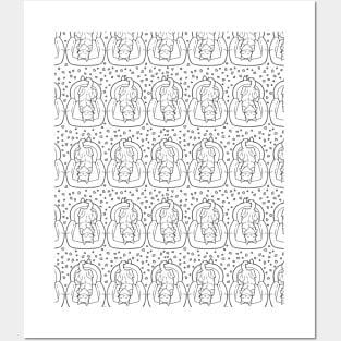 Cute Couch Potato Cat Pattern Posters and Art